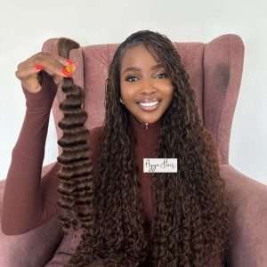 Boho Beach Wave Human Braiding Hair- Chocolate Mocha