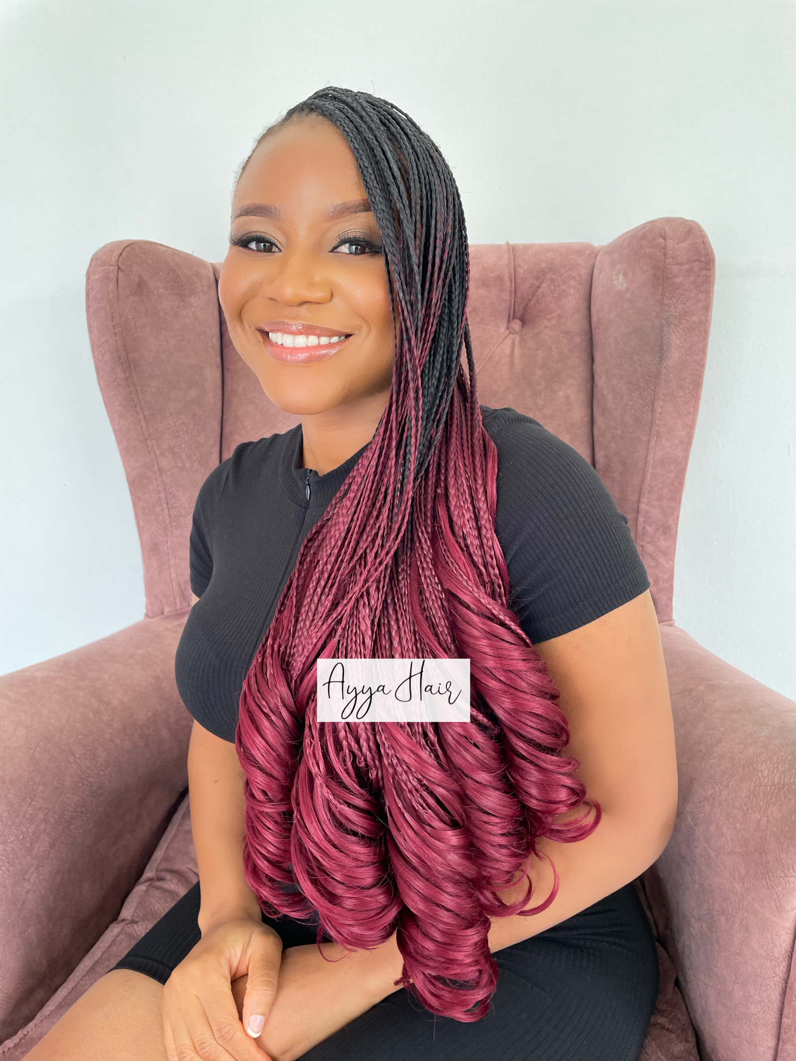 French Curls- Wine Ombre